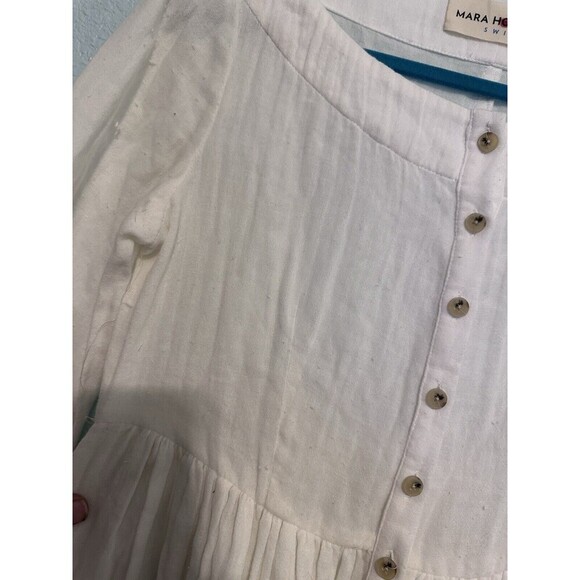 Mara Hoffman White Short Mini Button Detailed Dress - Picture 4 of 7